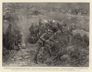 Der griechische Rückzug von Domoko, der Kronprinz und sein Stab im Phourka-Pass